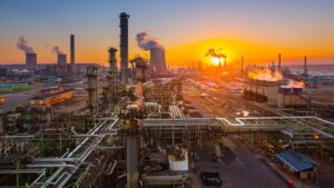 Sasol industrial operations and South African fuel pumps as environmental investigations and fuel price changes place the energy sector under increased scrutiny.