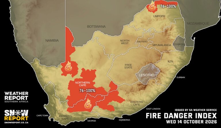 SAWS Issues Severe Thunderstorm Warning for KwaZulu-Natal as Damaging Winds and Extreme Fire Danger Threaten Other Provinces